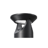 LED Solar Bollard Lights with Remote - Height 20IN - 3 Watt - 390 Lumens - 4000K Cool White - Anchor Bolts & Plate Included - Black Finish