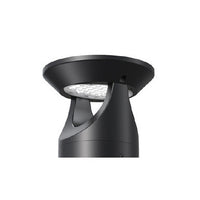 LED Solar Bollard Lights with Remote - Height 36IN - 3 Watt - 390 Lumens - 4000K Cool White - Anchor Bolts & Plate Included - Black Finish
