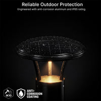 LED Solar Bollard Lights with Remote - Height 36 Inches- 2 Watt - 350 Lumens - Color Selectable 30K/50K - Anchor Bolts & Plate Included - Black Finish