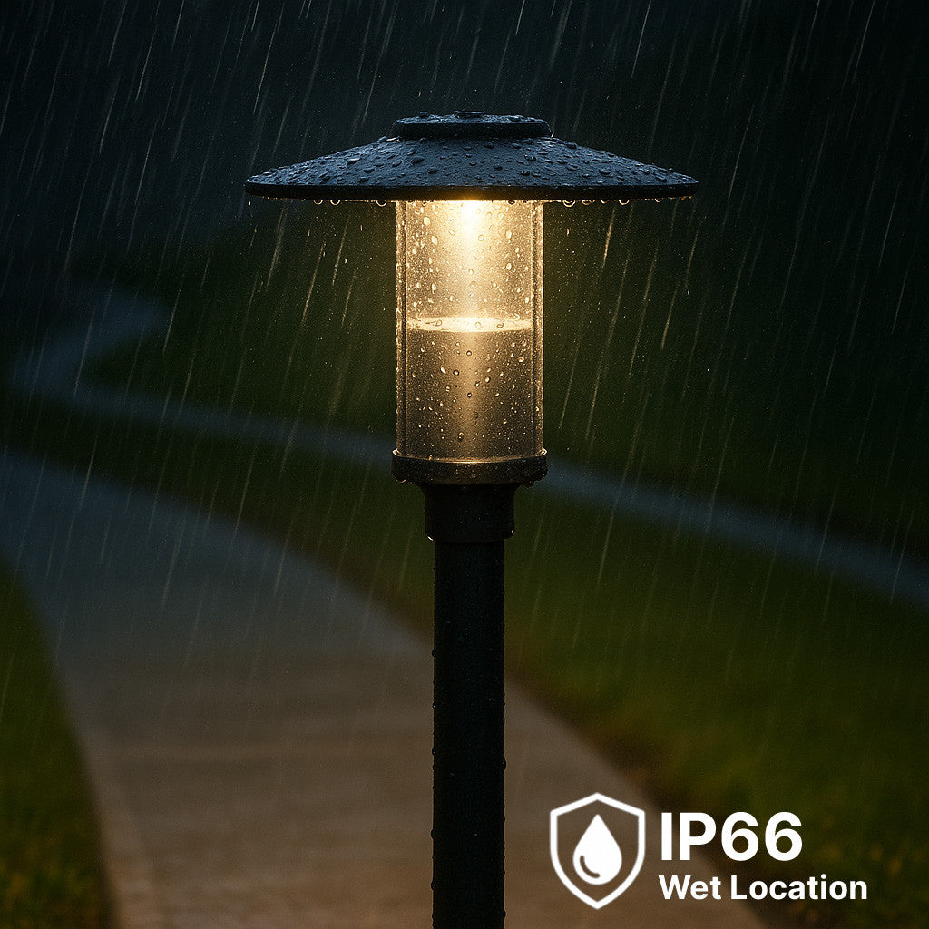 Indirect LED Post Light - Watt Selectable 40W/30W/20W/12W - Color Selectable 30K/40K/50K - 120-277V - 0-10V Dimmable - Black Finish