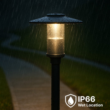Indirect LED Post Lights - Modern Commercial Pole Light With Integrated LED - Different Finishes Available