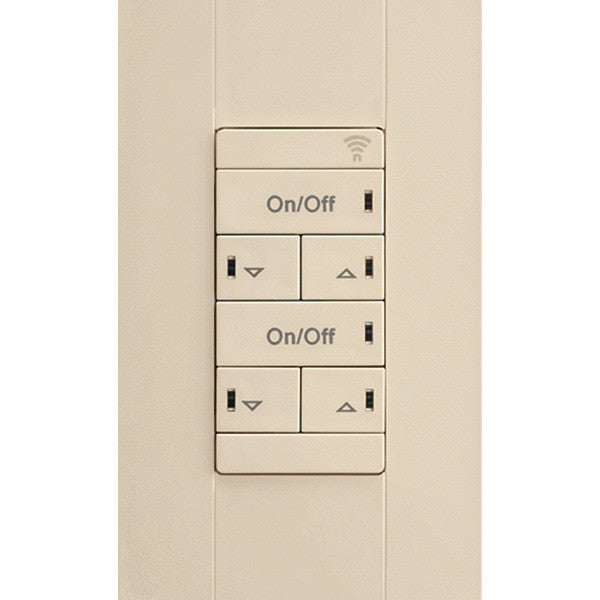 nLight Wired Aesthetic Wallpod, 2-Pole, Raise/Lower Dimming, Light Almond