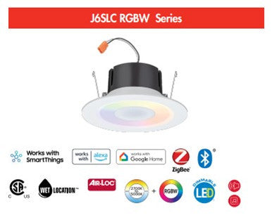 6In Smart Rgbw Speaker Downlight, Dynamic Color Red Green Blue White, Matte White,