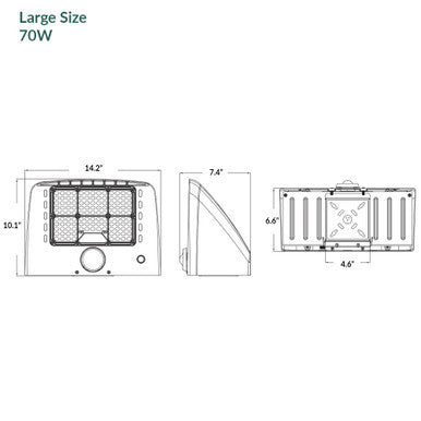 LED Full Cut Off Wallpacks - Commercial Wall Lights - 120-277V - With Photocell - Multiple Wattage Options