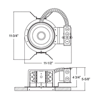 6In LED Downlight Non-Ic Rated Housing, Generation 4, 1400 Nominal Lm, 3500K, 90+ Cri, Multi-Volt, Generic 0-10V, 10% Dim