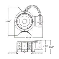6In LED Downlight Non-Ic Rated Housing, Generation 4, 1400 Nominal Lm, 3500K, 90+ Cri, Multi-Volt, Generic 0-10V, 10% Dim