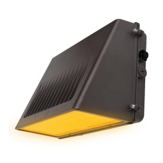 LED turtle friendly cut off wall pack lights, amber illumination, full cutoff design