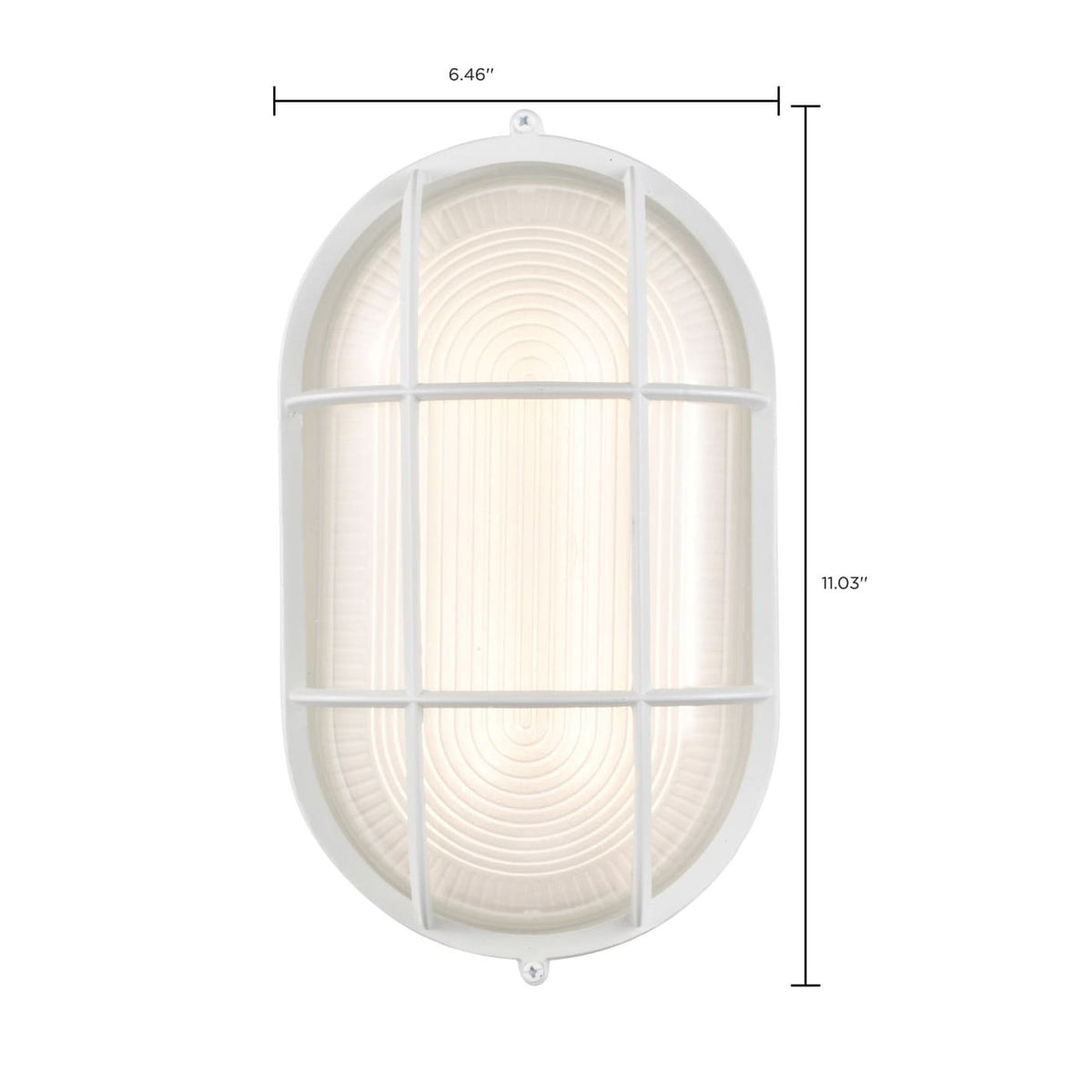 LED Bulk Head Light - Glass Lens - Wall or Ceiling Mount – Wet Location - 18.5 Watts - 1100 Lumens - 3000K Soft White - 120V - White Finish