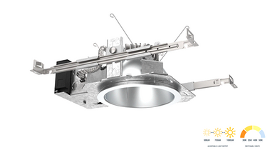 Ldn 6In  Round New Construction Housing, 3500K, 1, 000 Lumens, Multi-Volt, EldoLED 1% Dimming Driver, Housing