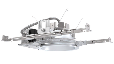 Ldn 6In  Round New Construction Housing, 3000K, 1, 500 Lumens, Multi-Volt, 0-10V Driver Dims To 10%, Housing