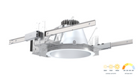 LDN 8IN Round New Construction Housing, 4000K,  8, 000 Lumens, Multi-Volt, 0-10V Driver Dims to 10%, Housing