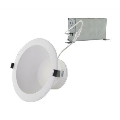 6 Inch LED Commercial Downlight - Selectable 11/16/23 Watt - 900-1750 Lumens - Color Selectable 27K/30K/35K/40K/50K - 120-277V - New Construction Plate Included - Wide 80 Degree beam