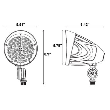 LED Landscape Light with Knuckle Mount - Watt Selectable 20W/26W/35W - 5000 Max Lumens - Color Selectable 30K/40K/50K/ - 120-277V