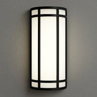 LED Decorative Wall Sconce Black Finish Watt Selectable 15W/20W/25W - 2,400 Lumens - 9X18 Inches - Color Tunable 30/40/50K