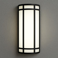 LED Decorative Wall Sconce Black Finish Watt Selectable 15W/20W/25W - 2,400 Lumens - 9X18 Inches - Color Tunable 30/40/50K