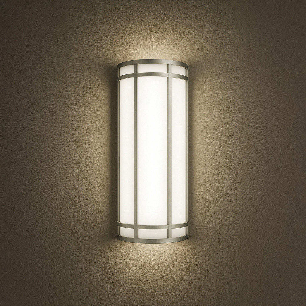 LED Decorative Wall Sconce Silver Finish Watt Selectable 15W/20W/25W - 2,400 Lumens - 9X18 Inches - Color Tunable 30/40/50K