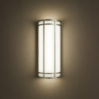 LED Decorative Wall Sconce Silver Finish Watt Selectable 15W/20W/25W - 2,400 Lumens - 9X18 Inches - Color Tunable 30/40/50K