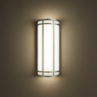 LED Decorative Wall Sconce Silver Finish Watt Selectable 15W/20W/25W - 2,400 Lumens - 9X18 Inches - Color Tunable 30/40/50K