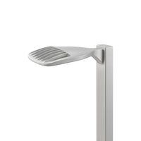 D-Series Size 1 LED Area Luminaire, LED, Up to 16112 Lumens, 4000K, 70CRI, Type IV Medium, 120-277V, Square pole mounting, Right rotated optics, Natural aluminum finish, super durable