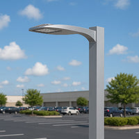 D-Series Size 1 LED Area Luminaire, LED, Up to 16112 Lumens, 4000K, 70CRI, Type IV Medium, 120-277V, Square pole mounting, Right rotated optics, Natural aluminum finish, super durable