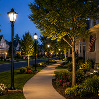 LED Decorative Post Light - 30 Watt - 3600 Lumens - Color Selectable 30K/40K/50K - 120-277V - Black - Fits Up to 3 Inch Pole Top