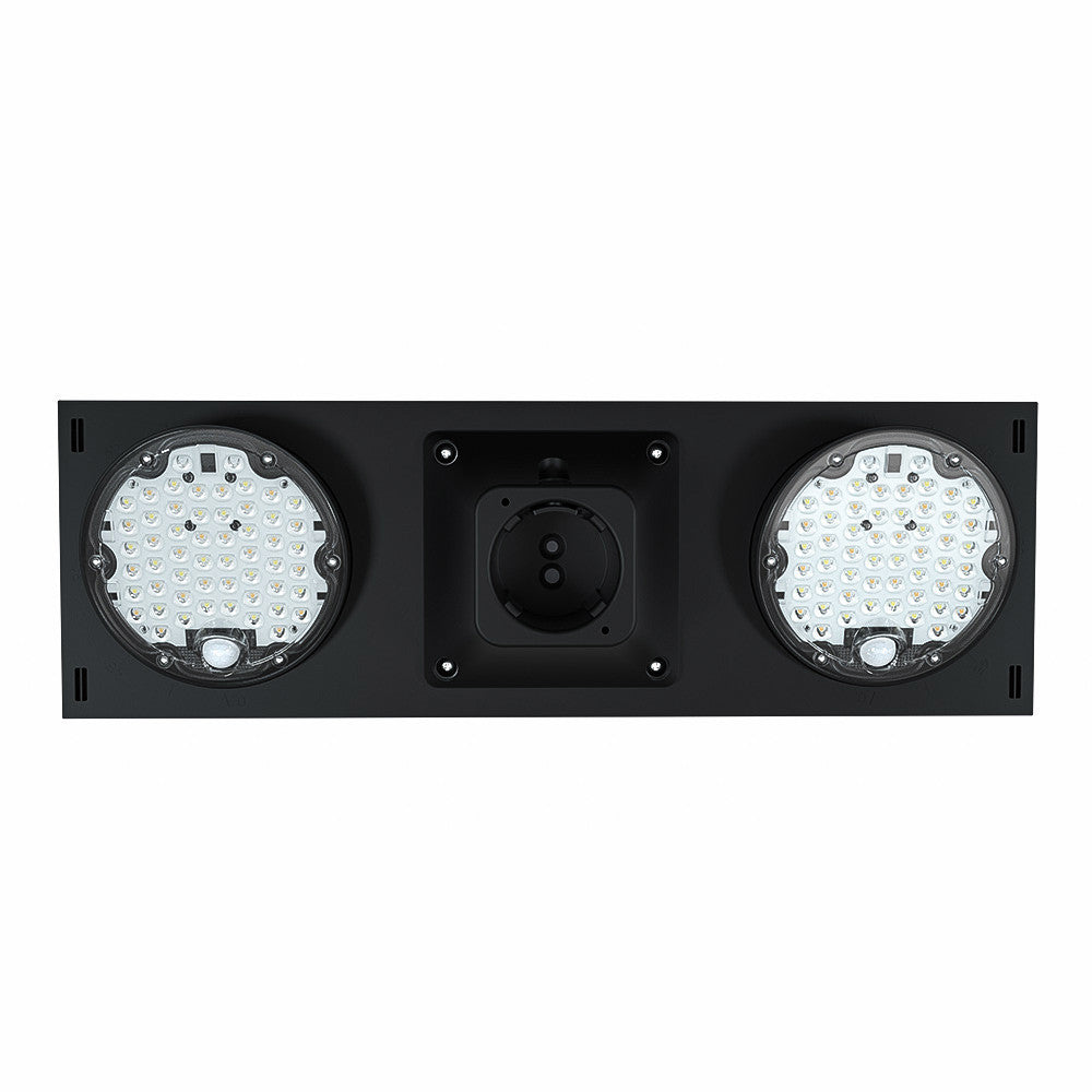 Solar LED Dual Head Post Top Light w/ Rotatable Lights - Dusk To Dawn - Remote Programmable - Extremely Bright - Commercial Grade - 40 Watt - 4800 Lumen Output - Warm White/Daylight Color Switchable