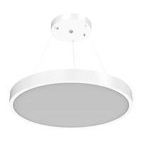 LED Round Suspended Panel Light - 48 Inch - Down Light - Multi Watt Selectable 60/80/100W - Color Selectable 30K/35K/40K - 120-277V - White Finish