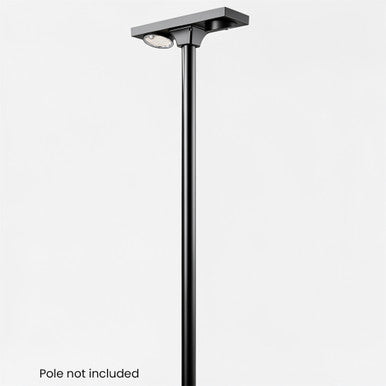 Solar LED Dual Head Post Top Light w/ Rotatable Lights - Dusk To Dawn - Remote Programmable - Extremely Bright - Commercial Grade - 40 Watt - 4800 Lumen Output - Warm White/Daylight Color Switchable