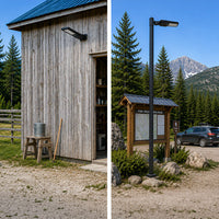 LED Dusk to Dawn Outdoor Solar Lights - Post or Wall Mounted - Choose from Multiple Wattages