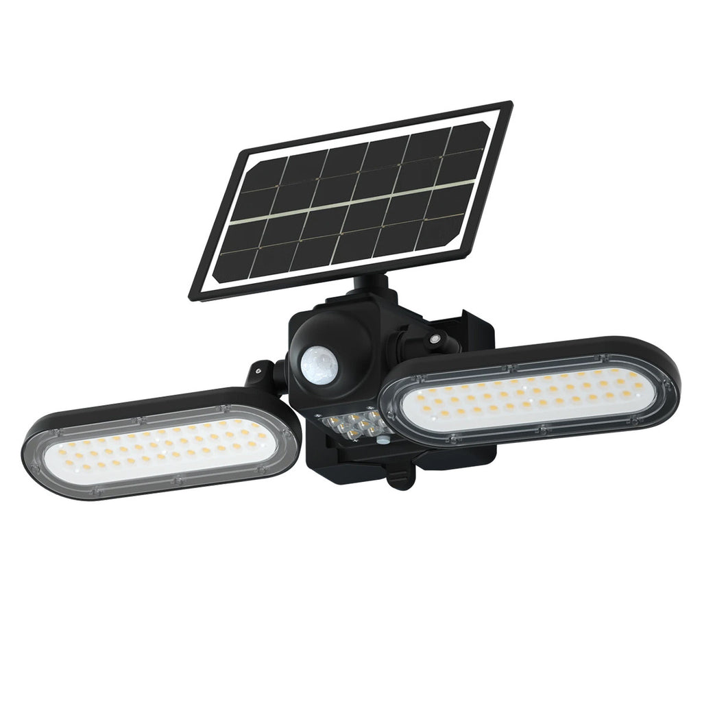 LED Solar Wall Lights - 15 Watt - 6000K Daylight Deluxe - Black Finish