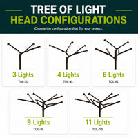 LED Tree Of Light - 11 Light Configuration - 275 Watt 34375 Lumens - 120-277V - Color Temperature Selectable 30K/40K/50K - Bronze Finish