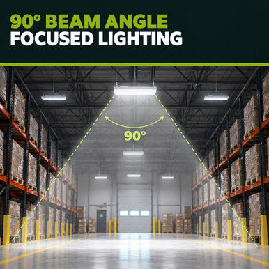 90 Watt Linear High Bay LED Light - 11 X 23 Inches - 13500 Lumens - 5000K Daylight - 120-277V - Dimmable - With Motion Sensor