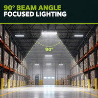 90 Watt Linear High Bay LED Light - 11 X 23 Inches - 13500 Lumens - 5000K Daylight - 120-277V - Dimmable - With Motion Sensor
