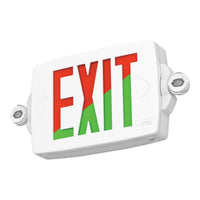Quantum thermoplastic exit/unit combo,Stencil Face,White,Red/Green Switchable,120 - 277V,High output battery,Emergency operation with self-diagnostic