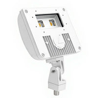 LED Flood Luminaire, 5000K, Wide Flood Distribution, 120-277V, Knuckle Mounting, White Finish