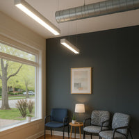 LED Squared Pendant Office Light - 40 Watt - 4600 Lumens - Color Selectable 35K/40K/50K - 120-277V - With Suspension Hanging Kit