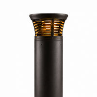 Turtle Friendly Amber LED Bollard With Louver - Flat Top - Selectable 24/15/12 Watt - 36 Inch - 120/277V - Bronze Finish