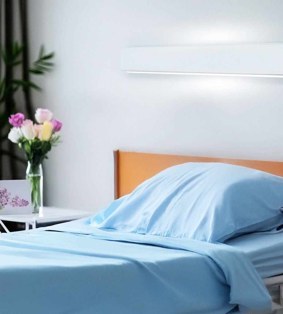 Low Profile Hospital Bed Light - 3 Foot - 20W Uplight - 20W Downlight - 120-277V - Color Temperature Selectable 27K/30K/40K - White Finish