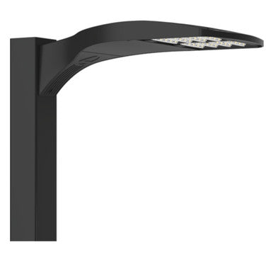 D-Series Size 1 LED Area Luminaire, LED, Up to 10621 Lumens, 4000K, 80CRI, Type V Wide, 120-277V, Round pole mounting, Black finish,  super durable
