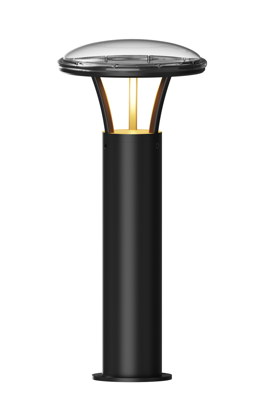 LED Solar Bollard Lights with Remote - Height 36 Inches- 2 Watt - 350 Lumens - Color Selectable 30K/50K - Anchor Bolts & Plate Included - Black Finish