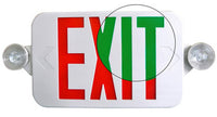 Low Profile All LED Exit & Emergency Combo, Selectable Red/Green, White Housing - With 90 Minute Battery Back-Up