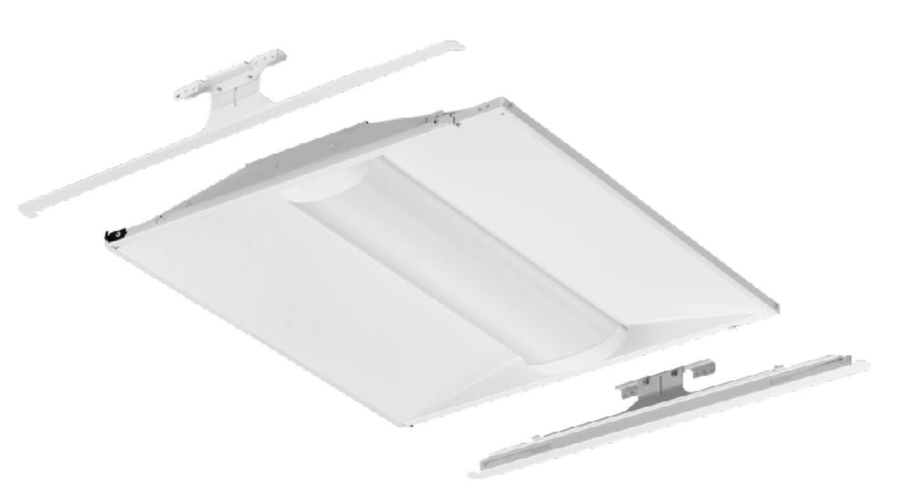 Volumetric Recessed Lighting 2FT x2FT Relight, Nominal 4000 LM, Curved,  linear prismatic, eldoLED dimming 1%, 80+ CRI,  4000K