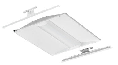 Volumetric Recessed Lighting 2FT x2FT Relight, Nominal 4800 LM high efficiency, Curved,  linear prismatic, eldoLED dimming 1%, 80+ CRI,  3500K