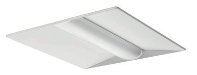 Basket LED lensed troffer 2x2, Nominal 4000 LM, Curved,  linear prismatic with trim ring, eldoLED dimming 1%, 80+ CRI,  3500K, Embedded wireless controls by nLight, Networked wireless,  fixture integrated PDT sensor