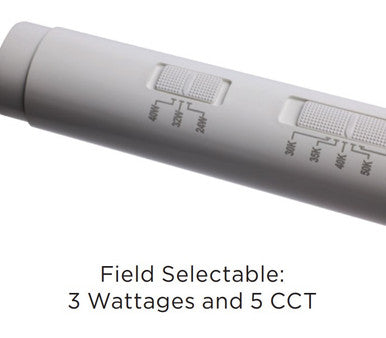 LED T8 Lamp - 8 Foot - 2 Quick Connect 4 Foot Tubes - Ballast Bypass Single Sided Wiring - Watt Selectable 24/32/40W - Color Temperature Selectable 30K/35K/40/50K/65K - 120-277V - Single Pin and HO End caps Included