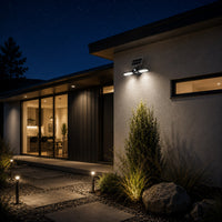 LED Solar Wall Lights - 15 Watt - 6000K Daylight Deluxe - Black Finish