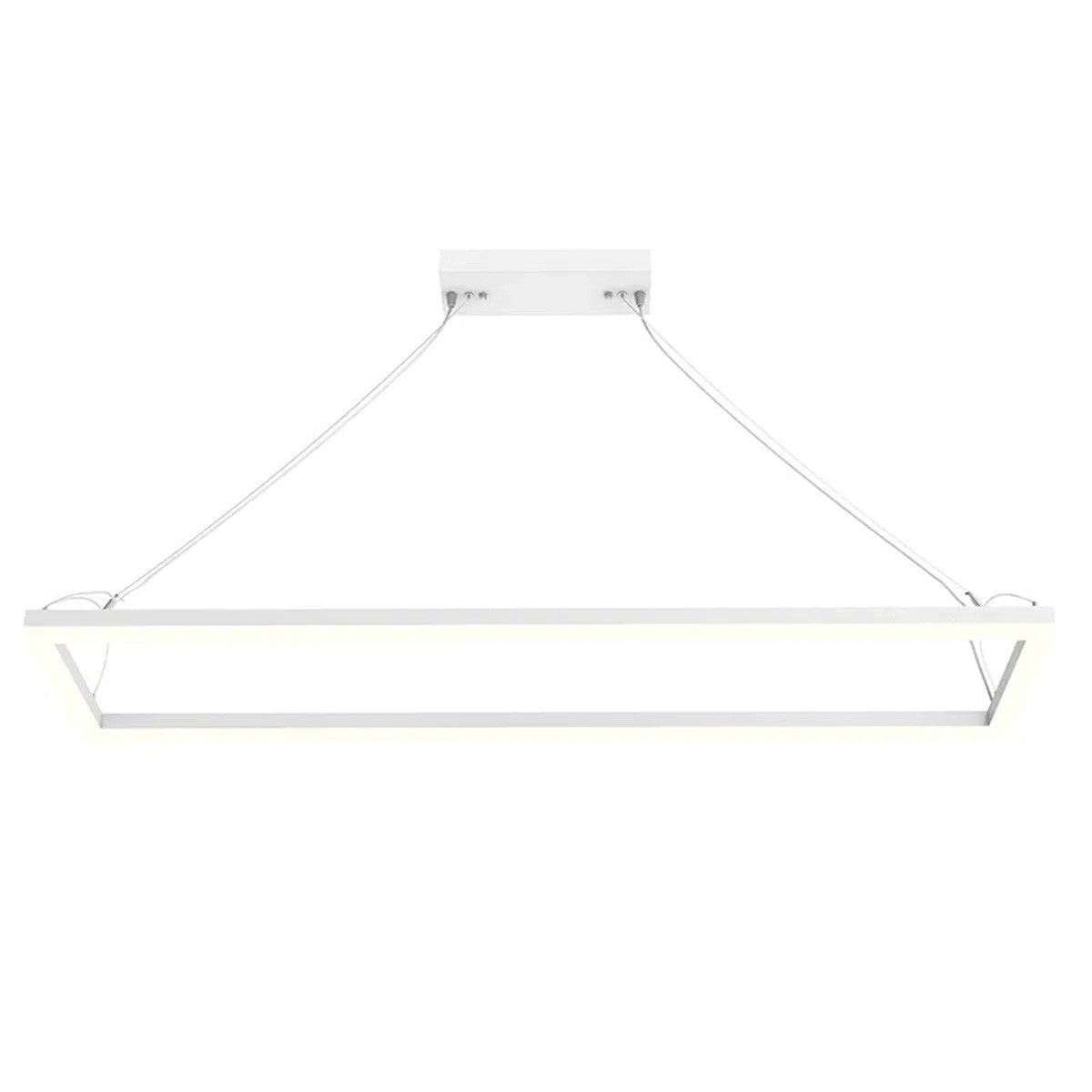 Suspended Frame LED Pendant - 4x1 Foot - Multi Watt Selectable 40/50/60 Watts - Color Temperature Selectable 30/35/40K - 120-277V - White Finish