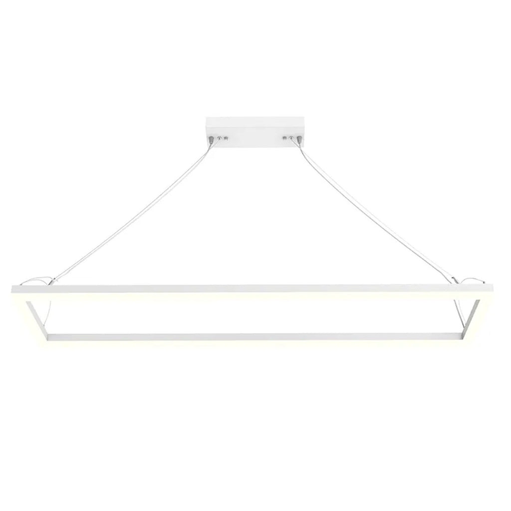 Suspended Frame LED Pendant - 4x1 Foot - Multi Watt Selectable 40/50/60 Watts - Color Temperature Selectable 30/35/40K - 120-277V - White Finish