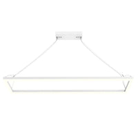 Suspended Frame LED Pendant - 4x1 Foot - Multi Watt Selectable 40/50/60 Watts - Color Temperature Selectable 30/35/40K - 120-277V - White Finish