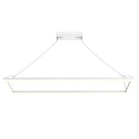 Suspended Frame LED Pendant - 4x1 Foot - Multi Watt Selectable 40/50/60 Watts - Color Temperature Selectable 30/35/40K - 120-277V - White Finish